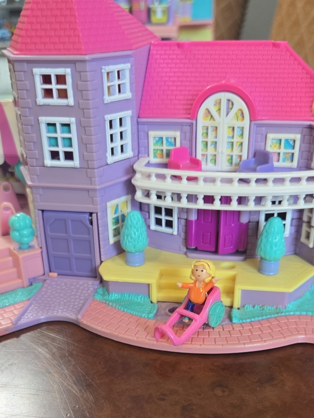 VTG Bluebird Polly Pocket 1994 Magical Mansion Lights Work OG Polly & Carriage